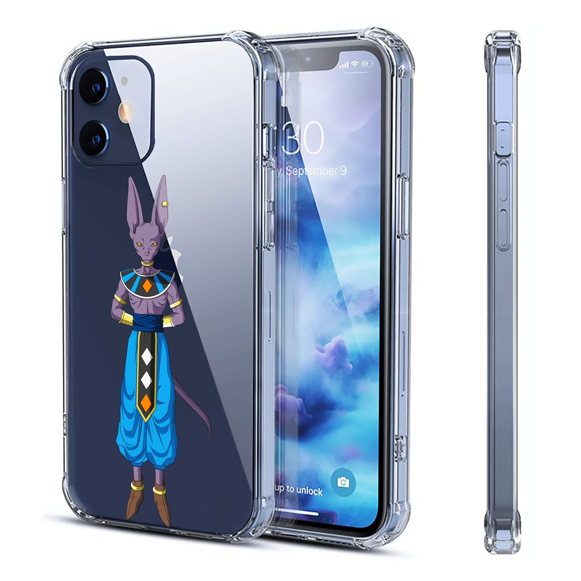 （画像用） ドラゴンボール ビルス 破壊神ビルス DRAGON BALL Beerus Birusu 【iPhone 12シリーズ対応】透明スマホケース（クリアソフトケース）